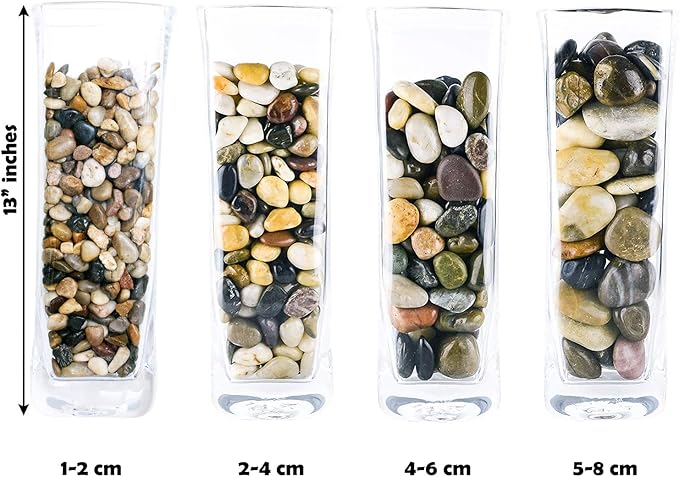 5 lbs Approx. 82 River Rocks Stones for Plants Pebbles for Indoor Plants | Aquarium Fish Tank Rocks | Polished Decorative Rocks for Vases (1.6-2.4 Inches)