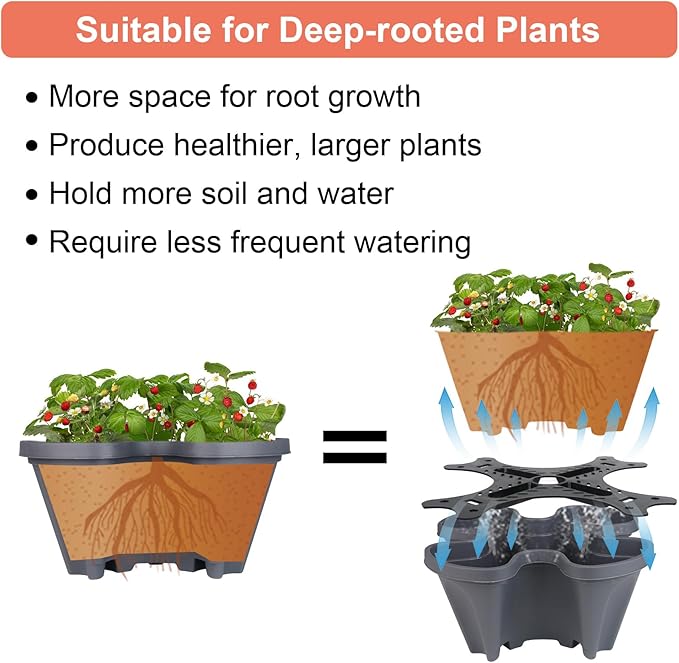 GameXcel Vertical Planter 7 Tier Stackable Planters Garden Planters Strawberry Herb Flower and Vegetable Planter Indoor Outdoor Gardening Pots with Removable Wheels and Tools