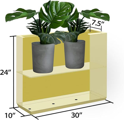 Wallowa Metallic Heavy Outdoor Span Planter Box, Long and Tall Divider Planters, Flower Pot, Plant Container 30Lx10Wx24H, Bright Yellow, No Assemble and Seamless 30.8 Pounds