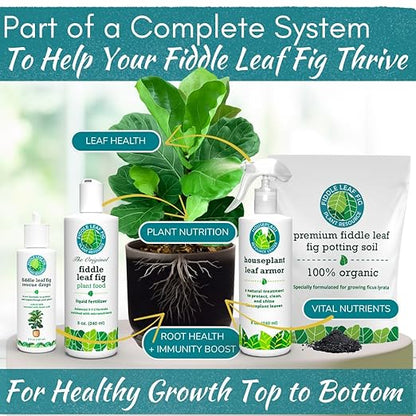Fiddle Leaf Fig Rescue Drops – Treats Root Rot, Brown Spots, Leaf Drop & Stress | Immune Boosting Liquid Formula Concentrate | Easy to Use | Safe for All Tropical Plants | 3.3 oz | Made in USA