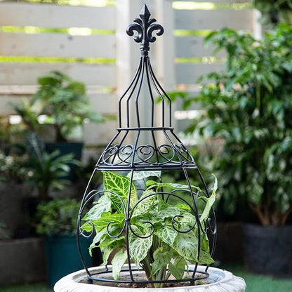 29-Inch Garden Trellis Obelisk - Durable Metal Support for Indoor & Outdoor Climbing Plants, Perfect for Vertical Gardening & Potted Plants, Stylish Design for Home and Garden