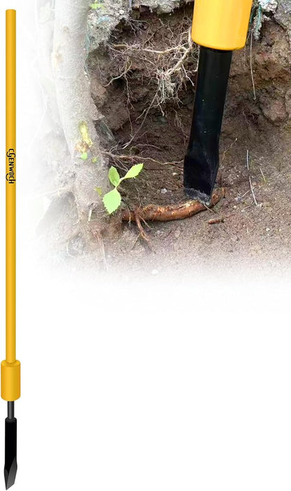 Tree Root Removal Tool, Heavy Duty Root Cutting Shrub Cutter Remover Tool Spade Bar, Fit for Bamboo, Tree Roots, Rocks, Shrubs, Bushes, Stumps. Sliding Gravity Hammer Mechanism