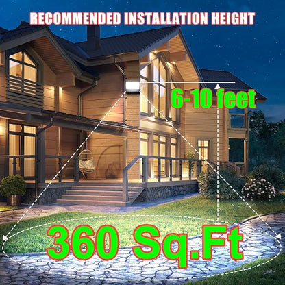Juyace 60W LED Flood Lights Outdoor Wall Pack Light No photocell Lighting Fixtures for House 360° Rotational 6000lm 5000K IP65 Waterproof Modern Security Floodlights for Above Garagee 2Pack