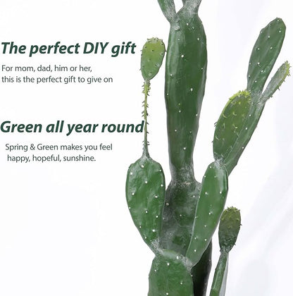 42Inch Artificial Cactus Faux Cacti Fake Cactus Saguaro Potted Plants for Indoor Outdoor Home Offices Store Decoration