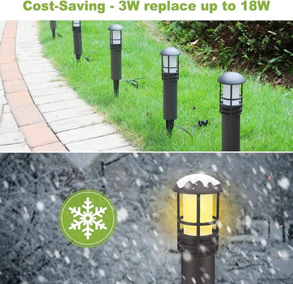 VOLISUN Outdoor LED Landscape Lighting,8-Pack 3W 12V Low Voltage Pathway Lights,Outdoor Waterproof Garden Lights,Aluminum Housing ETL Listed,CRI 90+,3000K Warm White for Driveway Sidewalk