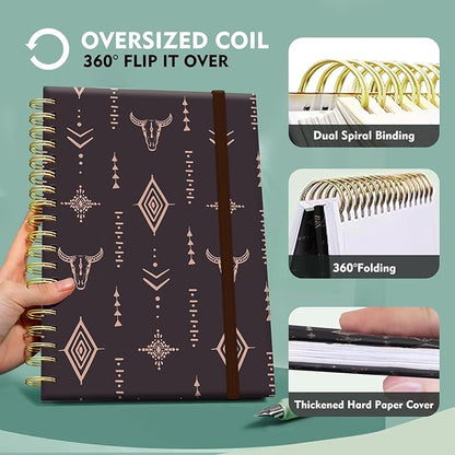 Cute Spiral Journal Notebook,Binding with Premium Paper for Girl Women,Cool Funny 120 Pages,100gsm A5 College Ruled NotebookJournal,Perfect for Gifts Nurse Teacher Women(Cute Cow)