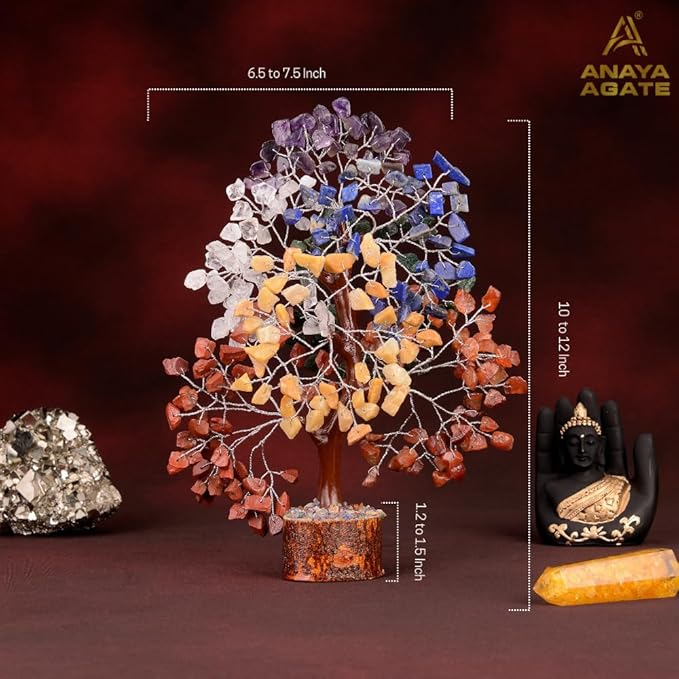 7 Chakra Healing Crystal Tree of Life Kit, Bracelet, Pendant, Necklace, Feng Shui Money Bonsai Tree, Positive Energy for Women, Mom, Sister and Housewarming Decoration