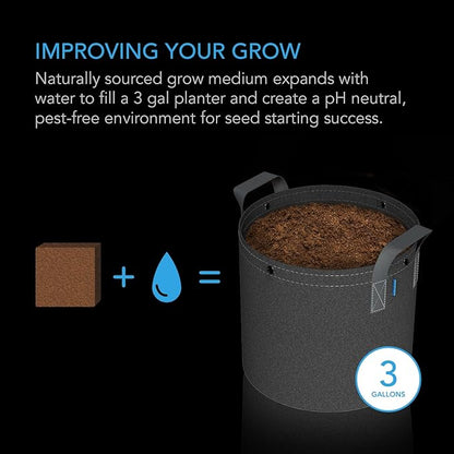 AC Infinity Instant Potting Mix, 2 lb. Premium Buffered Coco Coir Brick, Coconut Compost as Potting Soil Omri Listed, Low EC and pH Balance for Hydroponics Plant Growing and Propagation