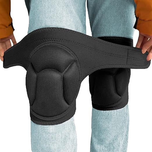 Soft Knee Pads with Memory Foam for Gardening Cleaning, Extra Thick Kneeling Pad for Men & Women Concrete Work, Lightweight Waterproof Household Kneepads for Tile Flooring Installers for Christmas, Black M