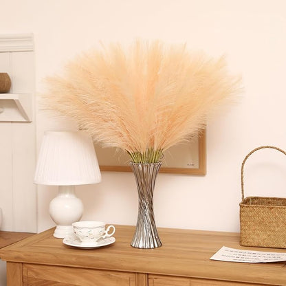Faux Champagne Pampas Grass - 30pcs 24 Inch Boho Home Decor, Artificial pompas Floral for Table Centerpieces, Farmhouse and Baby Shower Decorations (Champagne, 30 Pieces)