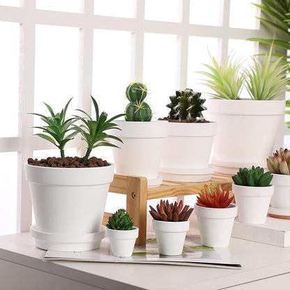 Yishang 1.9 Inch Tiny White Terracotta Pots Pack of 36-Small Mini White Clay Pots with Drainage Holes Flower Nursery Terra Cotta Planter for Tiny Cactus,Herb,Succulent Plants,Crafts