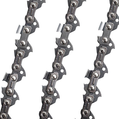 E & S 3 Pack 8 Inch Chainsaw Chain 3/8" LP Pitch .043" Gauge 34 Drive Links Semi-Chisel Chain Saw Chains for Husqvarna, Poulan, Craftsman, Greenworks and More Chainsaw Brands