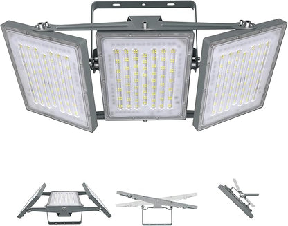 STASUN 2 Pack LED Flood Lights Outdoor, Max Series 480W 48000lm 6000K Daylight IP66 Waterproof, Commercial Parking Lot Lights, 3 Heads for Yard Street Stadium Outdoor Area Floodlight Security Light