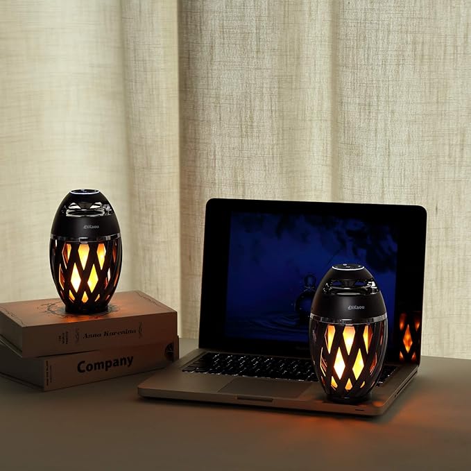 Led Flame Speaker, Torch Atmosphere Bluetooth Speakers&Outdoor Portable Stereo Speaker with HD Audio and Enhanced Bass,LED flickers Warm Yellow Lights BT4.2 for iPhone/iPad/Android