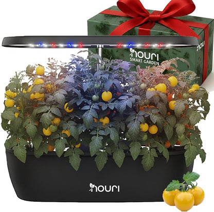 Nouri 12 pod Smart Garden for Home Cooks | w/Heirloom Tomato | Hydroponics Growing System | LED Grow Lights | Indoor Herb Garden Kit | Herb Growing Kit Indoors for Plant Lovers, Gardeners, Kitchen