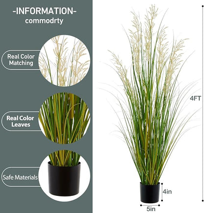 Artificial Plant, 47in Onion Grass Artificial Plant in Pot, Indoor Decorative Flowers &Greenery for Home and Office, Ideal Housewarming Gift