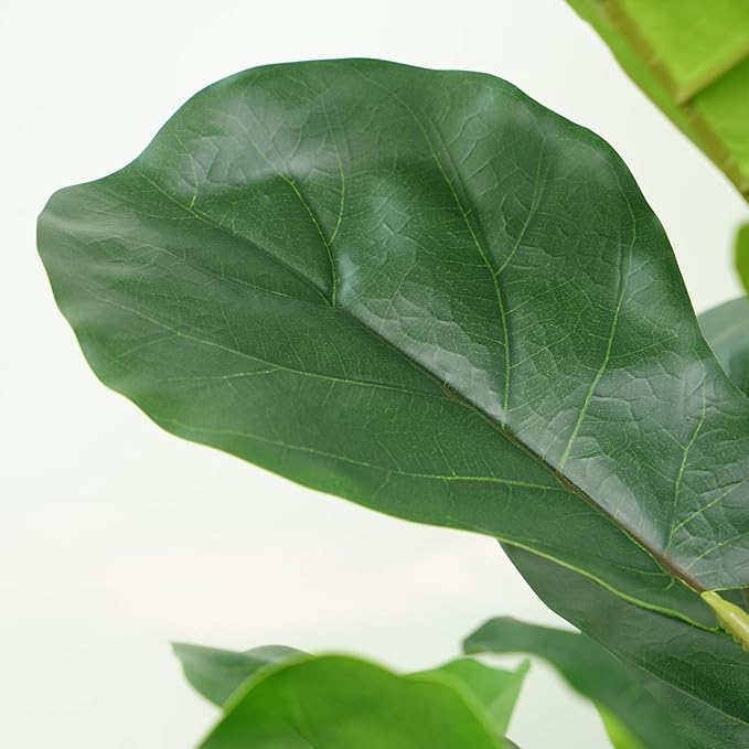 5ft Artificial Fiddle Leaf Fig Tree, Large Artificial Floor Plants Indoor, Tall Faux Plants UV-Resistant Outdoor Tree with Realistic Leaves for Home Office Living Room Decor