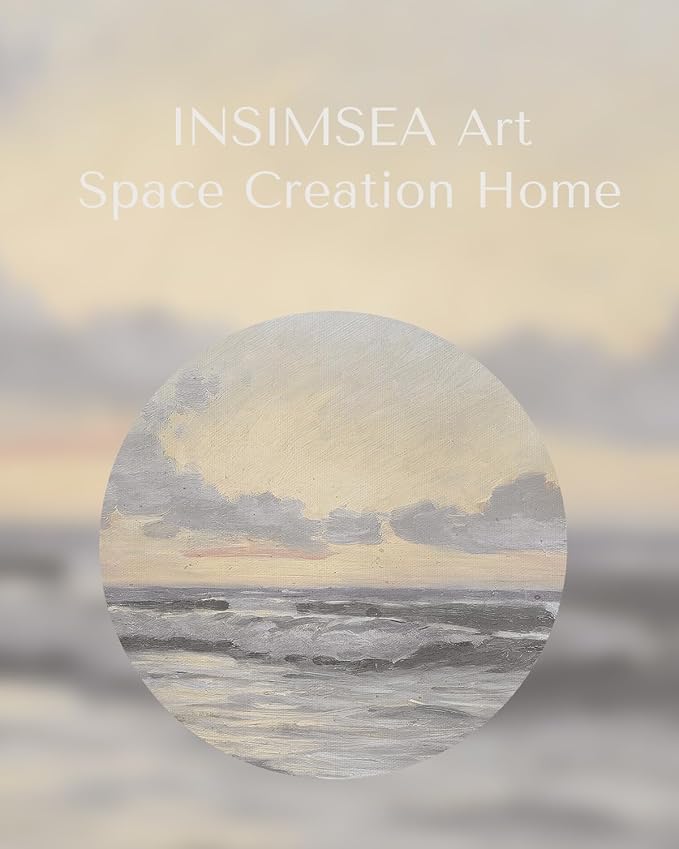 InSimSea Framed Canvas Wall Art Home Decor Coastal Wall Art Paintings Vast Sea under Cloudy Sky Canvas Art Wall Decor Rustic Art for Bathroom Farmhouse Decor Pictures for Living Room 16x20In