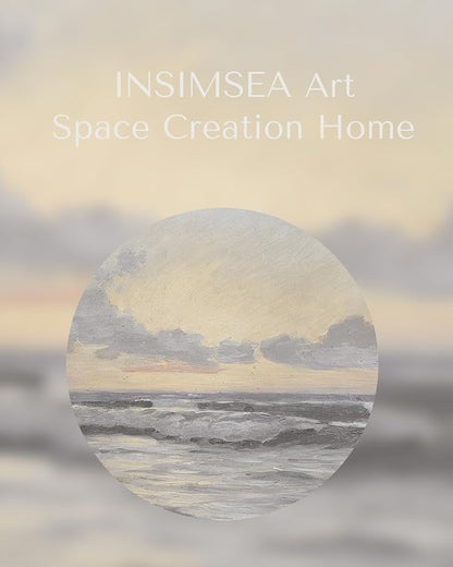 InSimSea Framed Canvas Wall Art Home Decor Coastal Wall Art Paintings Vast Sea under Cloudy Sky Canvas Art Wall Decor Rustic Art for Bathroom Farmhouse Decor Pictures for Living Room 16x20In