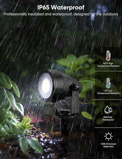 APPECK Low Voltage Landscape Lights, Smart RGBW Color Changing Landscape Lighting with APP Control, IP65 Waterproof Outdoor Spotlights for Garden Yard Outside Decoration, 8 Pack