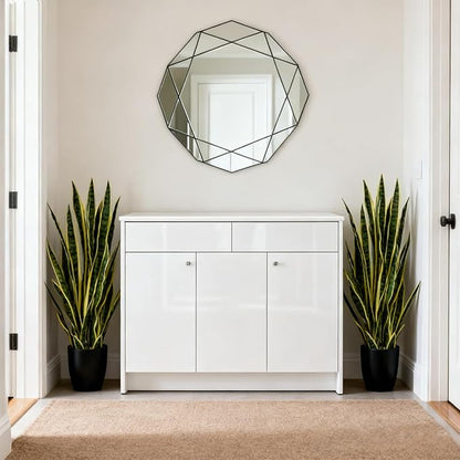 Artificial Snake Plant, 27" Fake Sansevieria with Basket, Faux Plant for Indoor Home Office Desktop Decoration, Perfect Faux Mother in Law Plants 2PCS