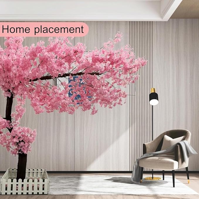 Cherry Blossom Tree Wishing Tree Handmade Shopping Wedding Party Indoor and Outdoor Decoration Artificial Cherry Blossom Tree (6.5ftX5.9ft)
