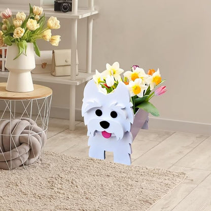 West Highland White Dog Planter Plant Pots,Cute Dog Flower Planter,Gifts for Pet Lovers,Unique Animal Plant Pots,Office,Indoor Outdoor Garden Decor(9.45 * 8.38 * 11.85in)