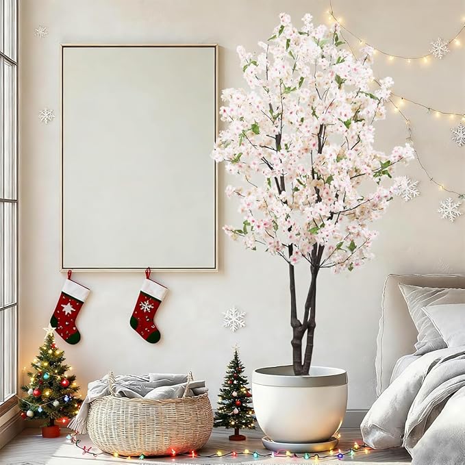 Artificial Cherry Blossoms Tree Bedroom Trees Indoor Faux Cherry Blossom Tree for Christmas New Year Home Decor
