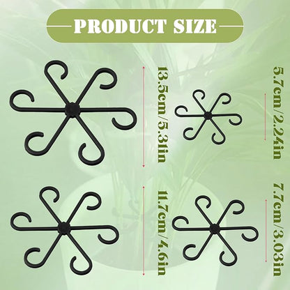 4Pcs Plant Stem Supports, Reusable Plastic Plant Accessories Indoor, Monstera Plant Support for Climbing Houseplants, Stakes Trellis Stem Hook Growth Tools for Neat Garden Arrangement(Black)
