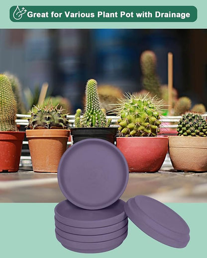 vensovo 6 Inch Purple Terracotta Plant Saucer Pots Tray - 6 Pcs Round Planter Saucers for Indoor & Outdoor Plants, Small Clay Trays Perfect for 5 Inch 5.5 Inch 6 Inch Flower Pot
