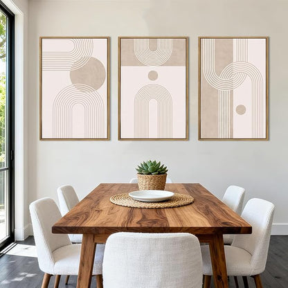 ANHUIB Neutral Wall Art Modern Boho Wall Decor Abstract Line Artwork 16x24 Inch Set of 3 for Living Room Bedroom Dining Room