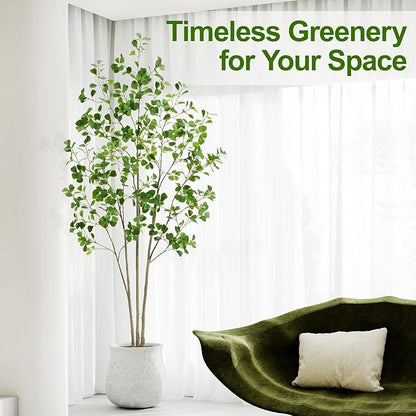 6ft Artificial Ficus Tree with Heart-Shaped Leaves - Lush & Full Branches, 72" Tall Luxurious Faux Heart-Leaf Ficus Tree, Perfect for Modern Home & Office Decor, Natural Look