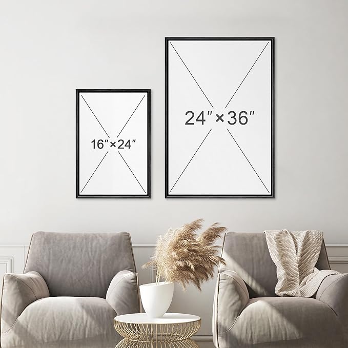 Ashbrook Framed Wall Art Print Set Aerial View Nautical Beach Ocean Wave View Nature Wilderness Photography Modern Art Scenic Colorful Chic for Living Room, Bedroom, Office - 24"x36"x3 Black