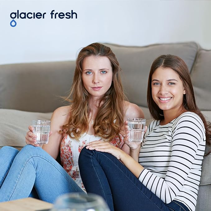 GLACIER FRESH Water Filter Compatible with XWFE (Built-in CHIP), Replacement for GE XWFE, XWF Refrigerator Water Filter NSF/ANSI 42 Certification Pack of 3