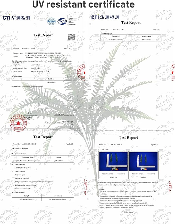 alyptus UV Resistant Fake Plants, 16 Bundles Artificial Plants Greenery, Realistic Fake Fern for Porch Decor & Outdoor Use