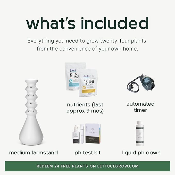 Farmstand Starter Kit + 24 Seedling Credit | Medium Hydroponic Growing System Kit | Self-Watering Outdoor Vertical Garden Planter Tower | 4ft 10in | Made in USA