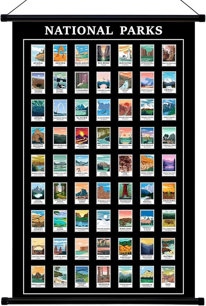 Geyee National Parks Vintage Poster Wall decor Mallard Ducks Hunting Art Knowledge Picture Prints Wall Decor for Home Kitchen Office Classroom Living Room Bedroom Frame, 15.8 x 23.6 Inch