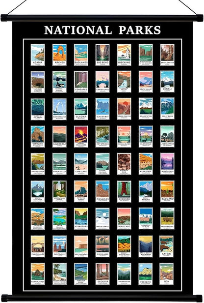 Geyee National Parks Vintage Poster Wall decor Mallard Ducks Hunting Art Knowledge Picture Prints Wall Decor for Home Kitchen Office Classroom Living Room Bedroom Frame, 15.8 x 23.6 Inch