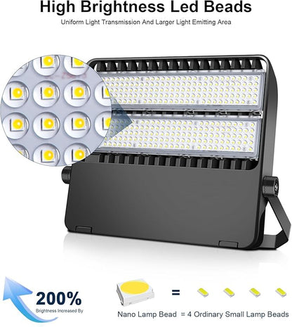 LED Stadium Lights Fixture, Extremely Bright 36000 Lumen Outdoor Stadium Flood Light, IP65 Waterproof 240W Commercial Exterior Arena Lighting with 5000K Wide Angle and Heavy Duty
