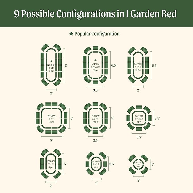 32" Extra Tall Raised Garden Bed Kits, 2 x 8 x 2.7ft Raised Planter Box Outdoor, 3.5 x 6.5 x 2.7ft Deep Root 9 in 1 Modular Metal Raised Beds for Gardening Vegetables Flowers Fruits - British Green