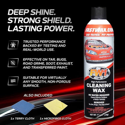 FW1 2 Pack, A High Performance Car Wax Polish | Easy To Use Scratch-Free Waterless Car Wash Spray & Detail Cleaning Polish (17.5oz) | Spray Wax for Cars, Trucks, Motorcycles, RVs and boats.