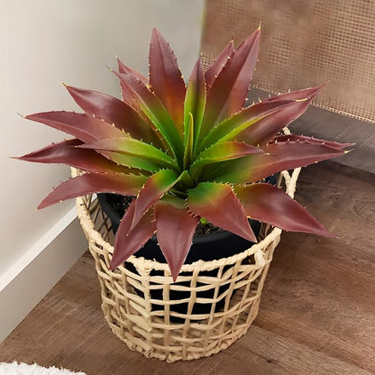 Agusbagli Succulents Plants Artificial, Large Fake Succulents Flowers Unpotted Real Touch Aloe Greenery Plants for Home Outdoor Wedding Floral Arrangement Red
