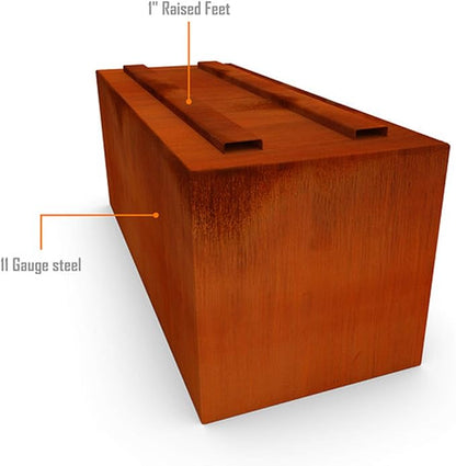 Plantercraft 72 Inch Large Rectangular Planters for Outdoor Plants | 6 FT Extra Large Corten Steel Planter Box | Heavy Duty Metal Planter Rectangle for Patios, Commercial Spaces & Garden Borders