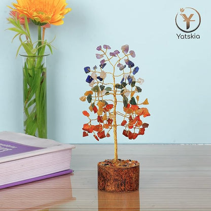 Seven Chakra Tree - Chakra Tree of Life - Crystal Tree for Positive Energy - Gemstone Tree - Chakra Money Tree - Mini Naturals Trees - Crystal Trees As Home Decor