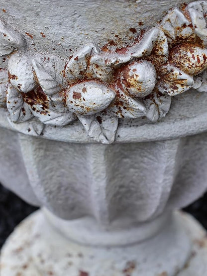 VISIBLE Vintage European Giant Garden Urn Planter, Decorative Cement and Fiber Flower Pot, Make Rust Finished, Wrap Foam Safely Delivered from Local Warehouse (Country, Large)