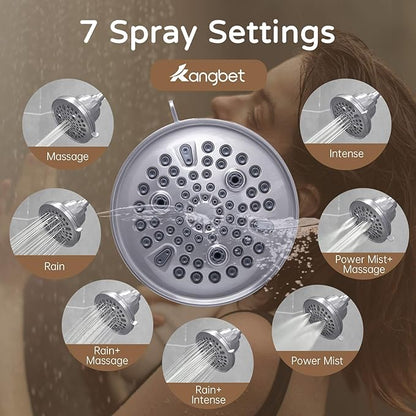 Filtered Shower Head - Shower Filter for Hard Water | Water Softener Shower Head Reduce Impurities for Healthier Scalp, Reduce Hair Shedding,Soothe Dry Skin-Nickel