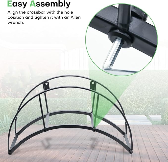 Heavy Duty Metal Garden Hose Holder Wall Mount – Outdoor Hose Hanger, Water Hose Holder, Garden Hose Rack, Beam Hose Rack, Extension Cord Holder Wall Mount (BLACK)