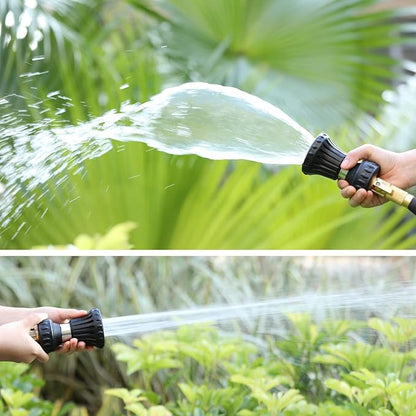 HOSUN Fire Hose Nozzle for Garden Hose, Heavy Duty Fireman Style Garden Hose Nozzles, Leak Proof & Adjustable Water Nozzle High Pressure, Best for Watering Plant & Lawn, Washing Car & Pet (Black)