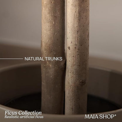 Maia Shop 3ft 5in Artificial Ficus Tree Plant for House, Apartment or Office – Realistic Fake Indoor Plants for Living Room, Kitchen, Bedroom, Entryway or Bathroom – Faux Greenery for Home Décor