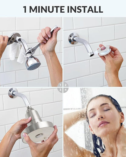 Filtered Shower Head for Hard Water, Removes Chlorine & Heavy Metals, KDF-55 Filter for Healthier Hair & Skin, Protects Colored Hair, High Pressure, Dermatologist Recommended(BNP)